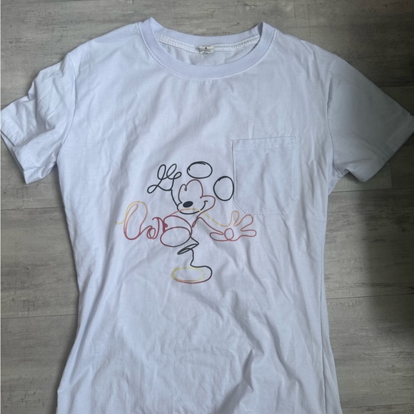 Alstyle White Kids Tee with Cartoon Outline - Picture 1 of 4